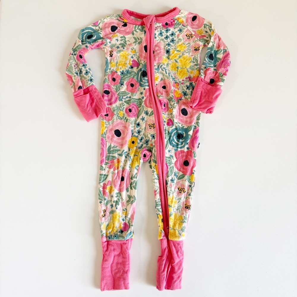 Little Sleepies Baby Girls Secret Garden Floral Lunaluxe Bamboo Zippy Size 0-3M